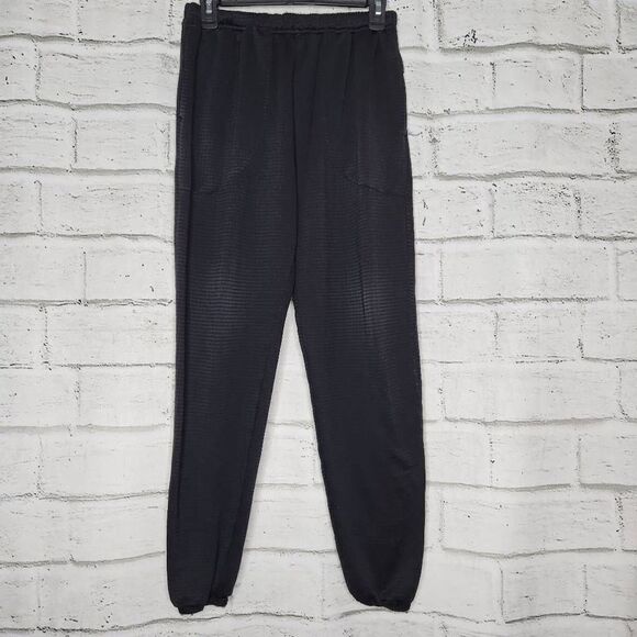 Polartec Cotton Elastic Waist Fleece Thermal Jogger Pants Black Size Medium - Picture 1 of 15